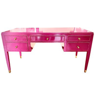 Gramercy Desk
Body Finish: Custom High Gloss Hot Pink
Chest Straps: Polish Brass
Toe Caps: Polish Brass
Knobs: Custom Brass Knobs