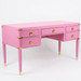 Gramercy Desk
Body Finish: Soft Hot Pink
Toe Caps: Polish Brass
Knobs: Standard Brass Knobs #6