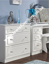 Welcome Furniture - Balmoral White Gloss - 3 Drawer Deep Chest