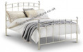 Sarah bed frame in stone white with crystal effect detailing