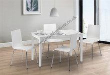 White lacquered dining set