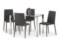 Tempered Glass and Chrome Dining Table