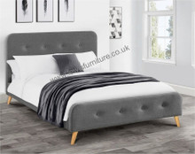 Astro mid-grey fabric bed frame
