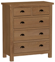 Waterford Medium Oak Range - 2 over 3 drawer chest