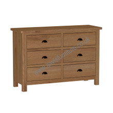 Waterford Medium Oak Range - 6 drawer chest