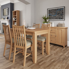 Galway Light Oak 120cm extending dining table with 4 chairs
