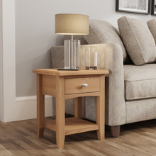Galway light oak  lamp table with drawer