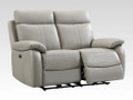 2 seater light grey leather and leather match