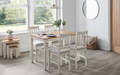 X-DISPLAY Frank Osborne - Foxton Oak and White Rectangular Dining Table with 4 Chairs