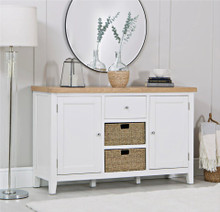 Somerset white and oak range sideboard