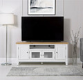 Somerset white and oak large tv unit