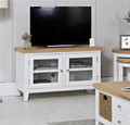 Gina Allen - Somerset TV Unit Standard - White or Grey with Oak Top