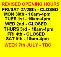 PHONE FOR OPENING TIMES