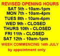 PHONE FOR OPENING TIMES