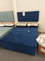 Sleepeezee - Luxury Divan Base and Rose Headboard in Navy Plush - 4'6" Double 