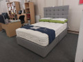 Harrison - Luxury Divan Base and New York Headboard in Pale Grey - 4'6" Double (mattress not included)