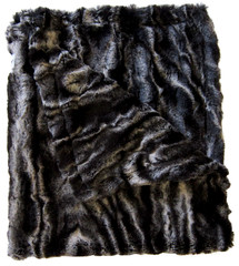 Luxury Faux Fur Dog Blanket- Black Marble