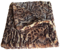 Luxury Faux Fur Leopard Dog Blanket