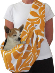 Dog Sling - Cotton Yellow Floral