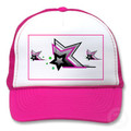 White & Pink Graphic Hat