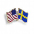 US/Sweden Double Lapel Pin