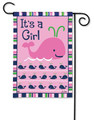 Whales - It's a Girl Garden Flag 
