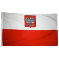 12" x 18" Poland With Eagle  Flag