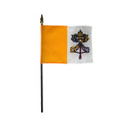 4" X 6"  Vatican City Stick Flag