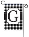 Monogram "G" Black & White Check Garden Flag