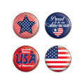 Patriotic Buttons 4-Pack 1 1/4" Round