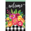 Floral Welcome Check House Flag