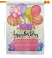 Happy Birthday Balloon House Flag