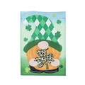 St. Patrick's Day Patterned Gnome Garden Burlap Flag