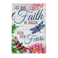 Faith Bigger than Fear Garden Linen Flag 