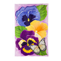 Pansy & Butterfly Garden Flag
