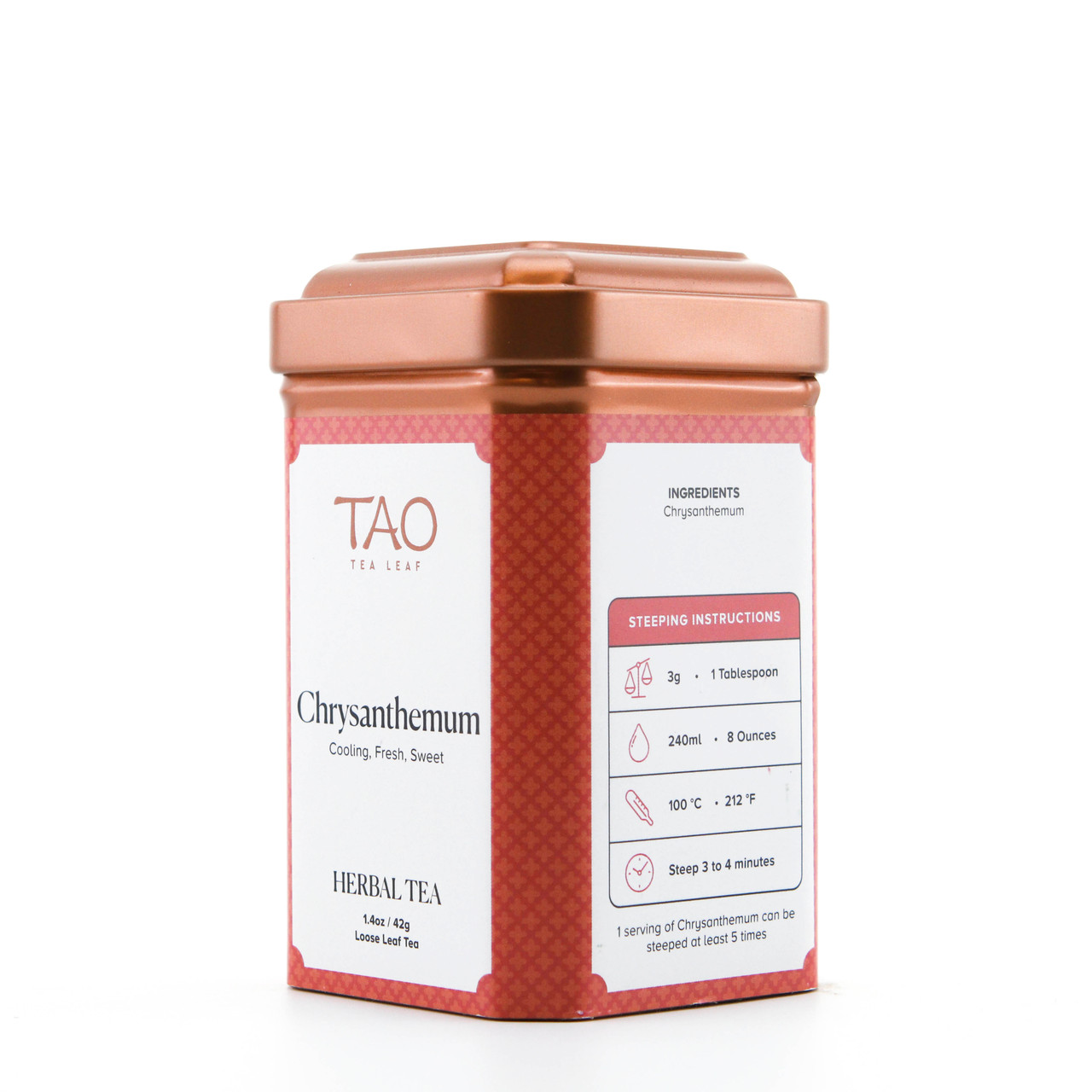 Chrysanthemum Herbal Caffeine-Free Tea, 42g Loose Tea Tin - Tao