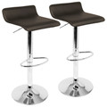 Ale Contemporary Adjustable Barstool in Brown PU Leather by LumiSource - Set of 2