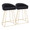 Canary Contemporary Counter Stool in Gold with Black Velvet Fabric by LumiSource - Set of 2