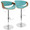 Curvo Mid-Century Modern Adjustable Barstool with Swivel in Walnut and Teal by LumiSource