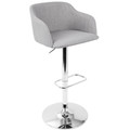 Daniella Contemporary Adjustable Barstool with Swivel in Light Grey by LumiSource