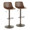 Duke Industrial Adjustable Barstool in Antique Metal and Brown Faux Leather by LumiSource - Set of 2