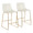 Duke Contemporary Counter Stool in Gold Metal and White Faux Leather by LumiSource - Set of 2
