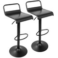 Emery Industrial Adjustable Barstool with Swivel in Black by LumiSource - Set of 2