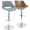 Fabrizzi Mid-Century Modern Adjustable Barstool with Swivel in Walnut and Blue by LumiSource