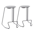 Finn Contemporary Counter Stool in Black Steel and Charcoal Fabric by LumiSource - Set of 2