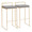 Fuji Contemporary Barstool in Gold with Grey Faux Leather by LumiSource - Set of 2