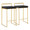 Fuji Contemporary Counter Stool in Gold with Black Velvet Cushion by LumiSource - Set of 2