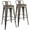 Oregon Industrial Low Back Barstool in Antique and Espresso by LumiSource - Set of 2