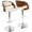Pino Mid-Century Modern Adjustable Barstool with Swivel in Walnut and Cream Faux Leather by LumiSource