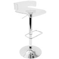 Pride Contemporary Adjustable Barstool in Clear Acrylic by LumiSource